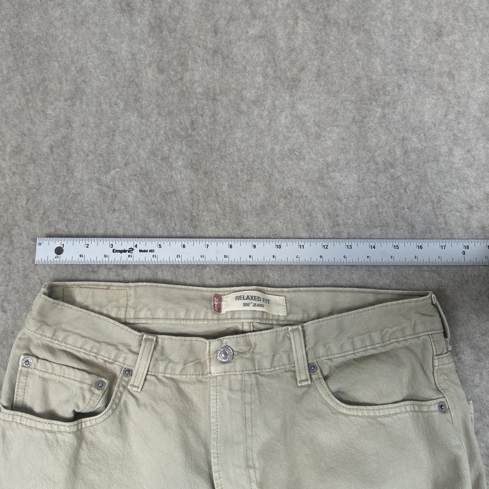 Levi's 550 Jeans Men's 36x30 Relaxed Fit Khaki Tan Pants Denim Vintage Y2K - Picture 5 of 9